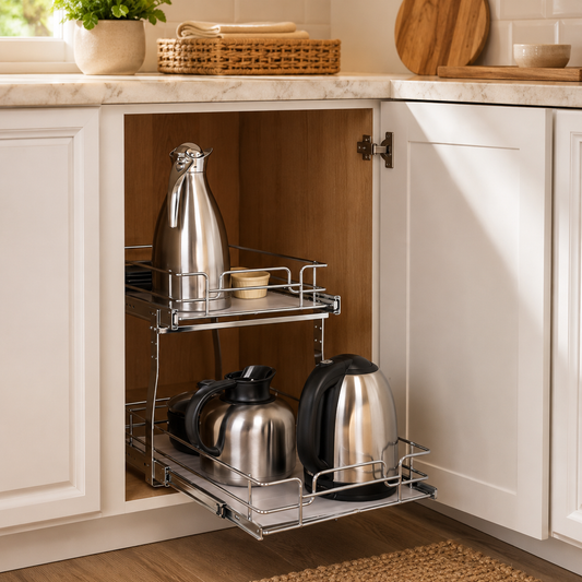 2-Tier Wire Cabinet Organizer