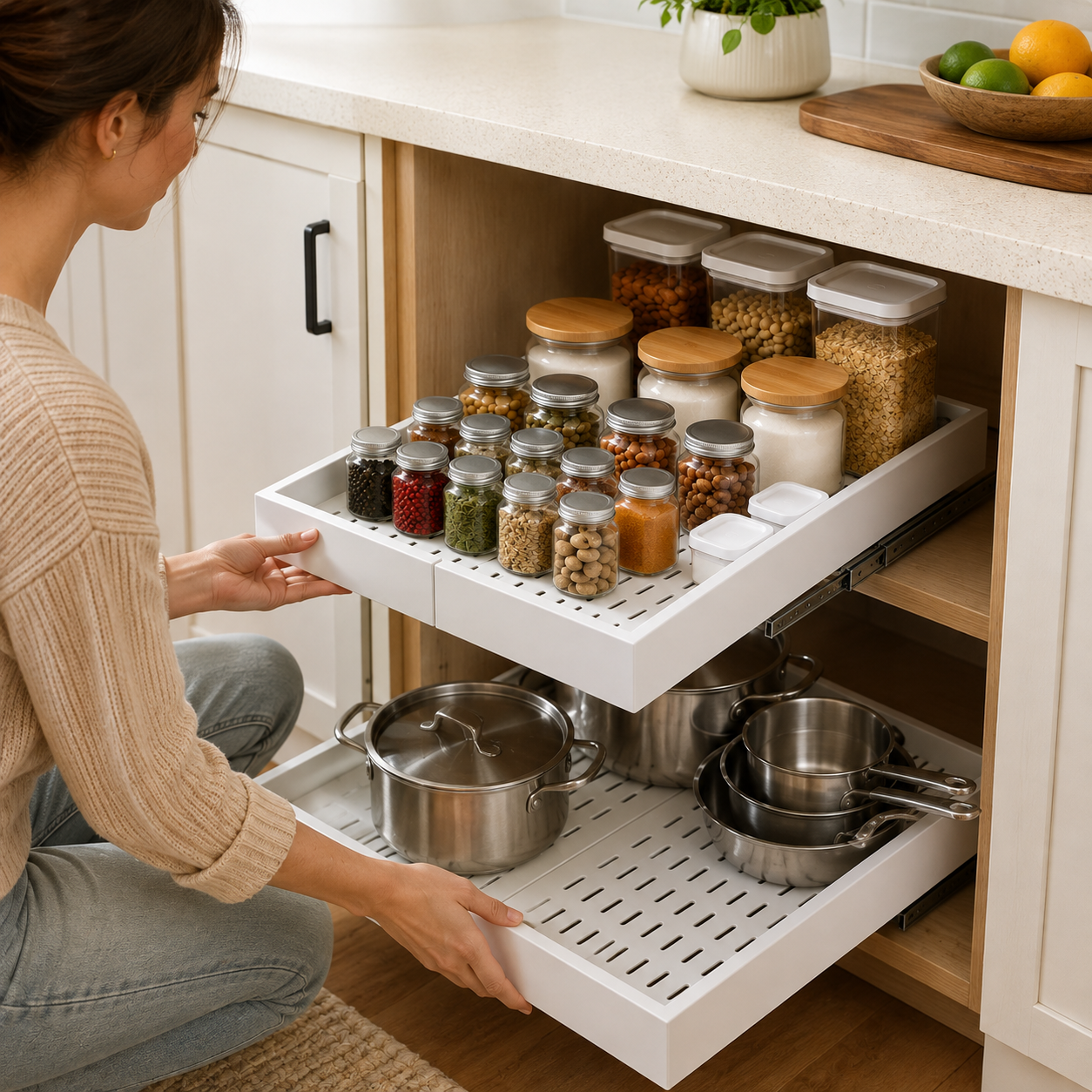 4-Pack Pull-Out Cabinet Organizer