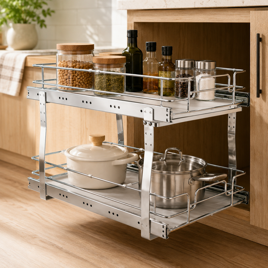 2-Tier Wire Cabinet Organizer