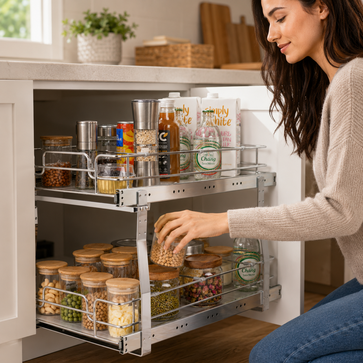 2-Tier Wire Cabinet Organizer